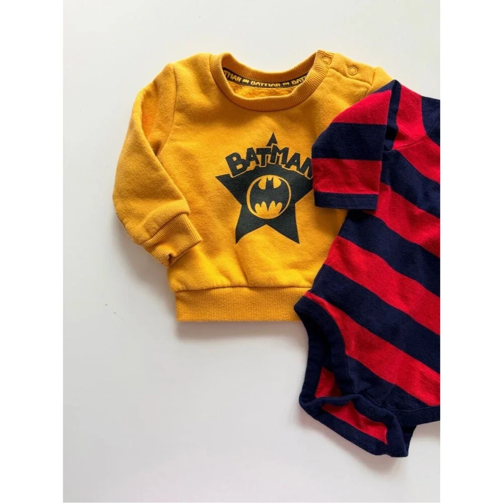 Baby Boy Designer Bundle Batman Sweatshirt Gap Bodysuit 3-6M